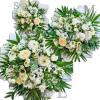 Tavaszi zsongás - Kerek csokor, fehér árnyalatú vegyes virágokból - nagy méret (107)